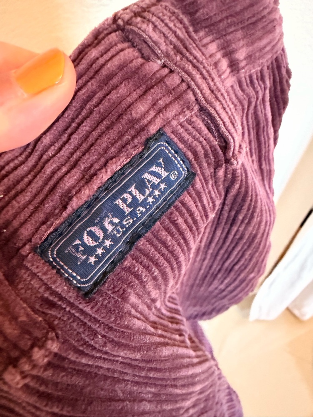vintage plum corduroy capri pants - Picture 2 of 4